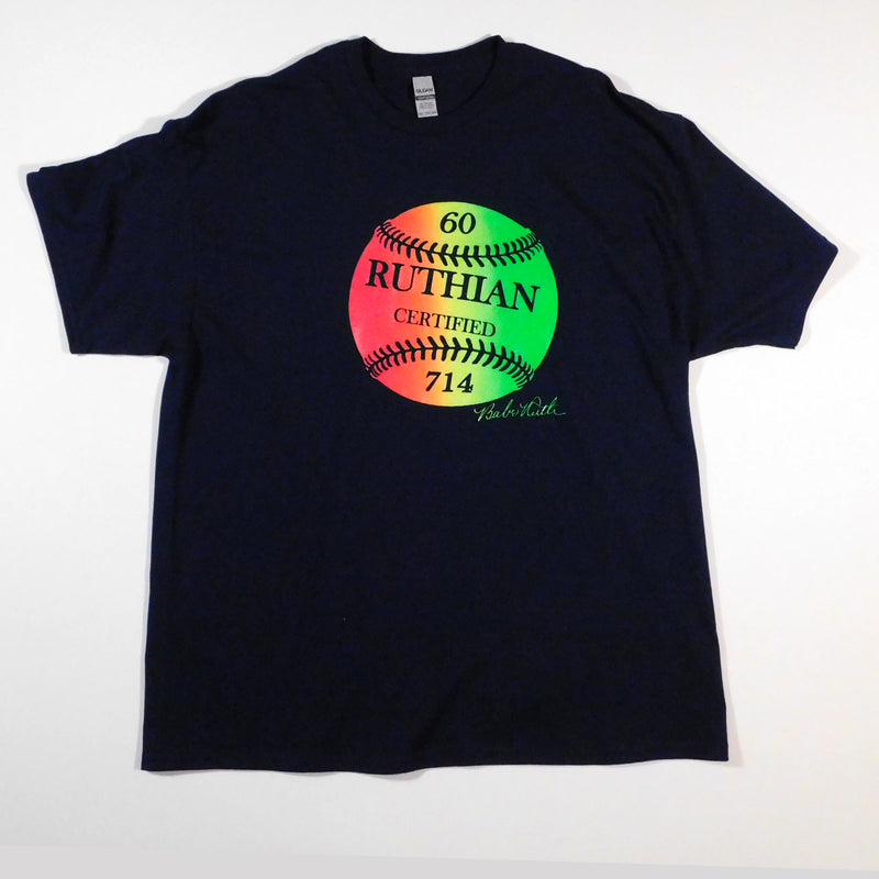 Babe Ruth "Ruthian" Multi-color Baseball T-Shirt Black